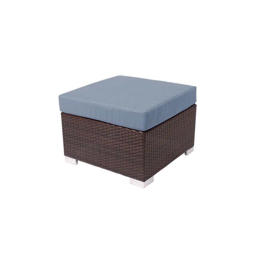 BFM Seating Aruba Wicker Outdoor Ottoman with Sunbrella Cushion (BFM - PH5106JV) - SchoolOutlet