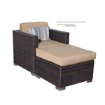 BFM Seating Aruba Wicker Outdoor Ottoman with Sunbrella Cushion (BFM - PH5106JV) - SchoolOutlet
