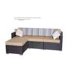 BFM Seating Aruba Wicker Outdoor Ottoman with Sunbrella Cushion (BFM - PH5106JV) - SchoolOutlet