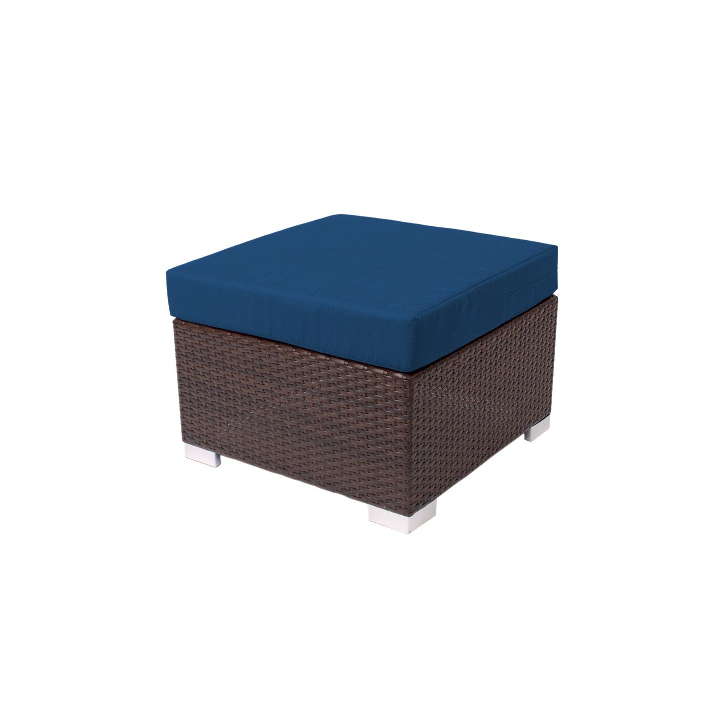 BFM Seating Aruba Wicker Outdoor Ottoman with Sunbrella Cushion (BFM - PH5106JV) - SchoolOutlet