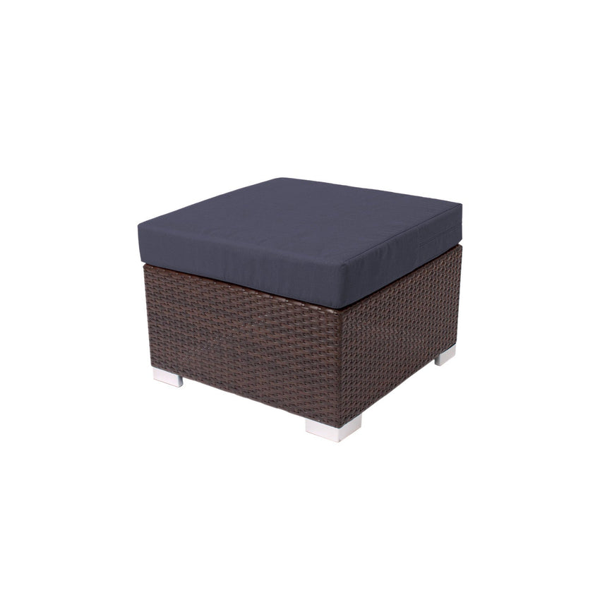 BFM Seating Aruba Wicker Outdoor Ottoman with Sunbrella Cushion (BFM - PH5106JV) - SchoolOutlet