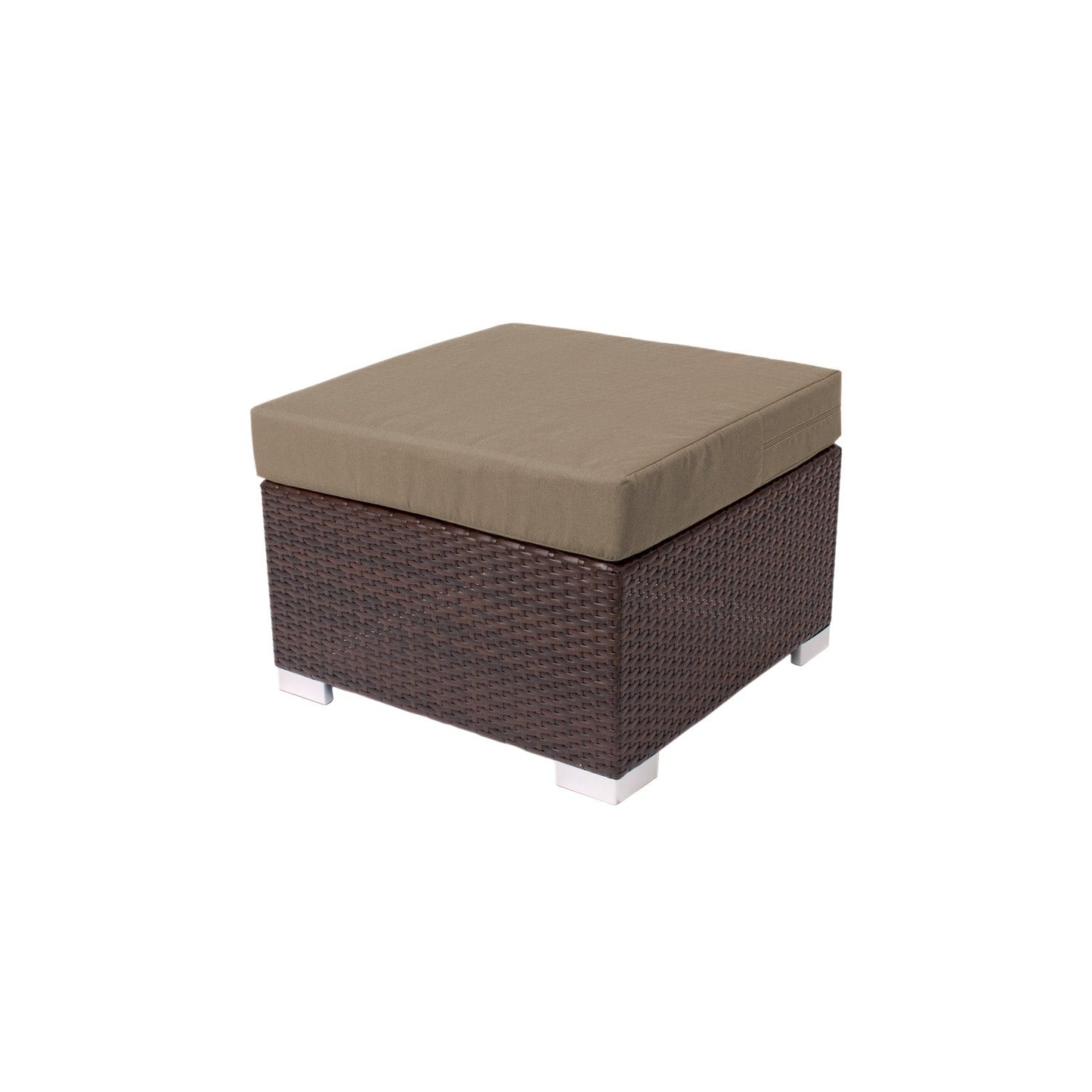 BFM Seating Aruba Wicker Outdoor Ottoman with Sunbrella Cushion (BFM - PH5106JV) - SchoolOutlet