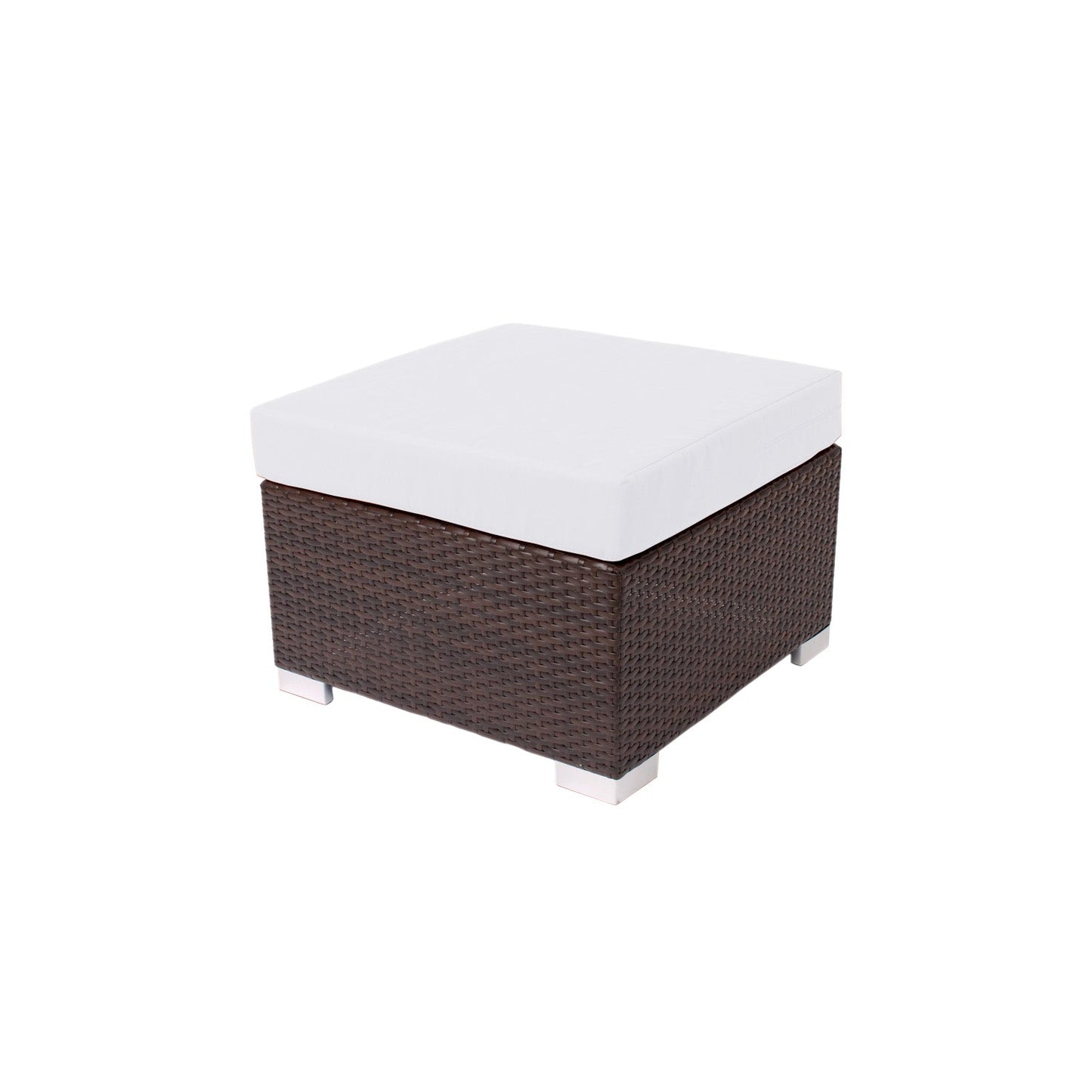 BFM Seating Aruba Wicker Outdoor Ottoman with Sunbrella Cushion (BFM - PH5106JV) - SchoolOutlet