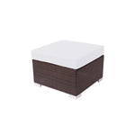 BFM Seating Aruba Wicker Outdoor Ottoman with Sunbrella Cushion (BFM - PH5106JV) - SchoolOutlet