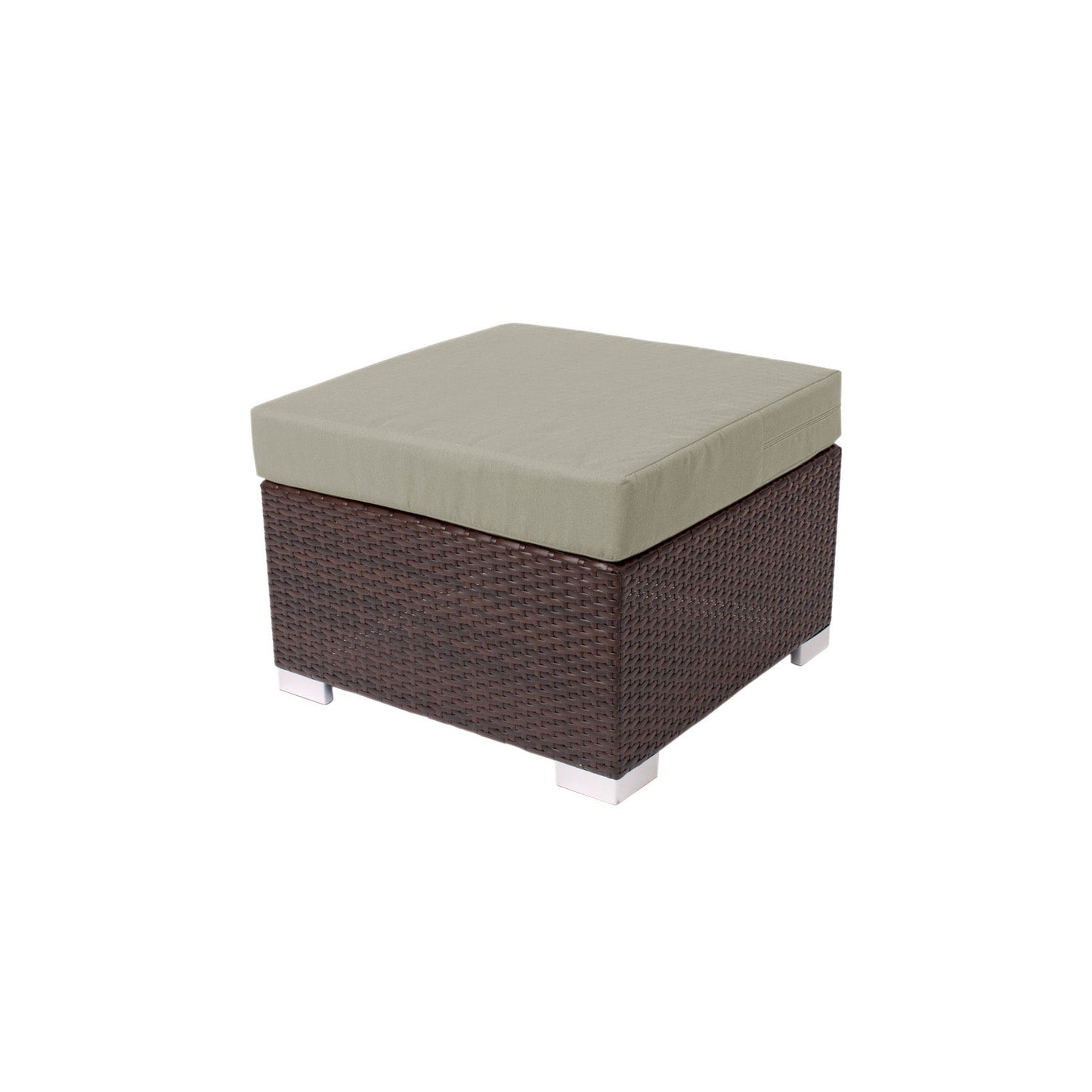 BFM Seating Aruba Wicker Outdoor Ottoman with Sunbrella Cushion (BFM - PH5106JV) - SchoolOutlet