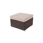 BFM Seating Aruba Wicker Outdoor Ottoman with Sunbrella Cushion (BFM - PH5106JV) - SchoolOutlet