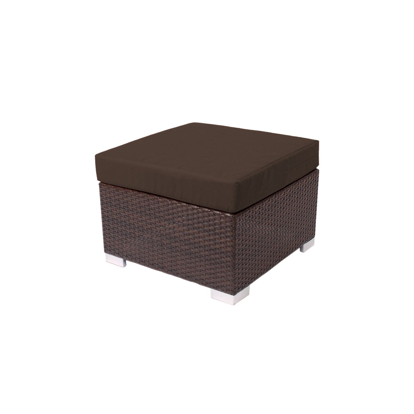 BFM Seating Aruba Wicker Outdoor Ottoman with Sunbrella Cushion (BFM - PH5106JV) - SchoolOutlet