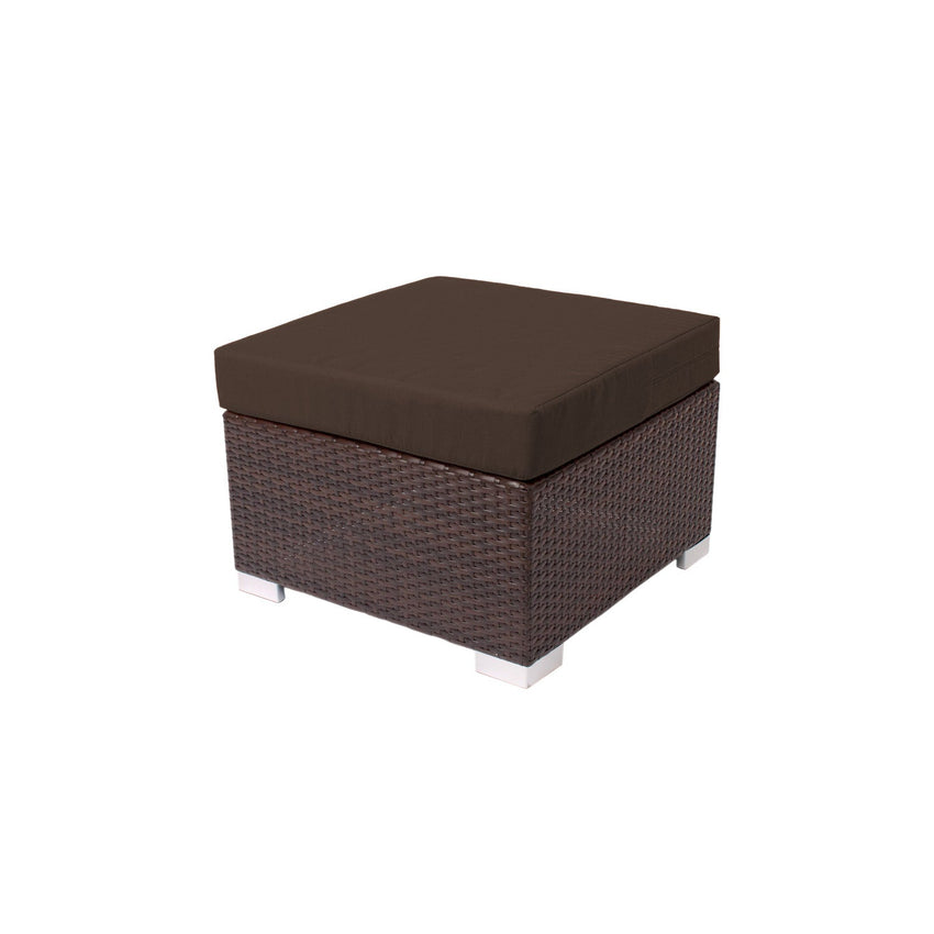 BFM Seating Aruba Wicker Outdoor Ottoman with Sunbrella Cushion (BFM - PH5106JV) - SchoolOutlet