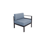 BFM Seating Belmar Left Arm Sofa Section with Sunbrella cushions, Sand Black Frame (BFM - PH6101BL - L) - SchoolOutlet