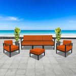 BFM Seating Belmar Left Arm Sofa Section with Sunbrella cushions, Sand Black Frame (BFM - PH6101BL - L) - SchoolOutlet
