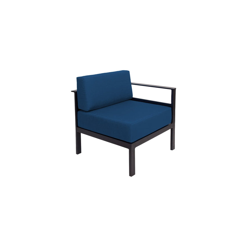 BFM Seating Belmar Left Arm Sofa Section with Sunbrella cushions, Sand Black Frame (BFM - PH6101BL - L) - SchoolOutlet