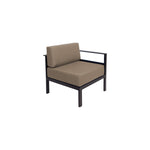 BFM Seating Belmar Left Arm Sofa Section with Sunbrella cushions, Sand Black Frame (BFM - PH6101BL - L) - SchoolOutlet