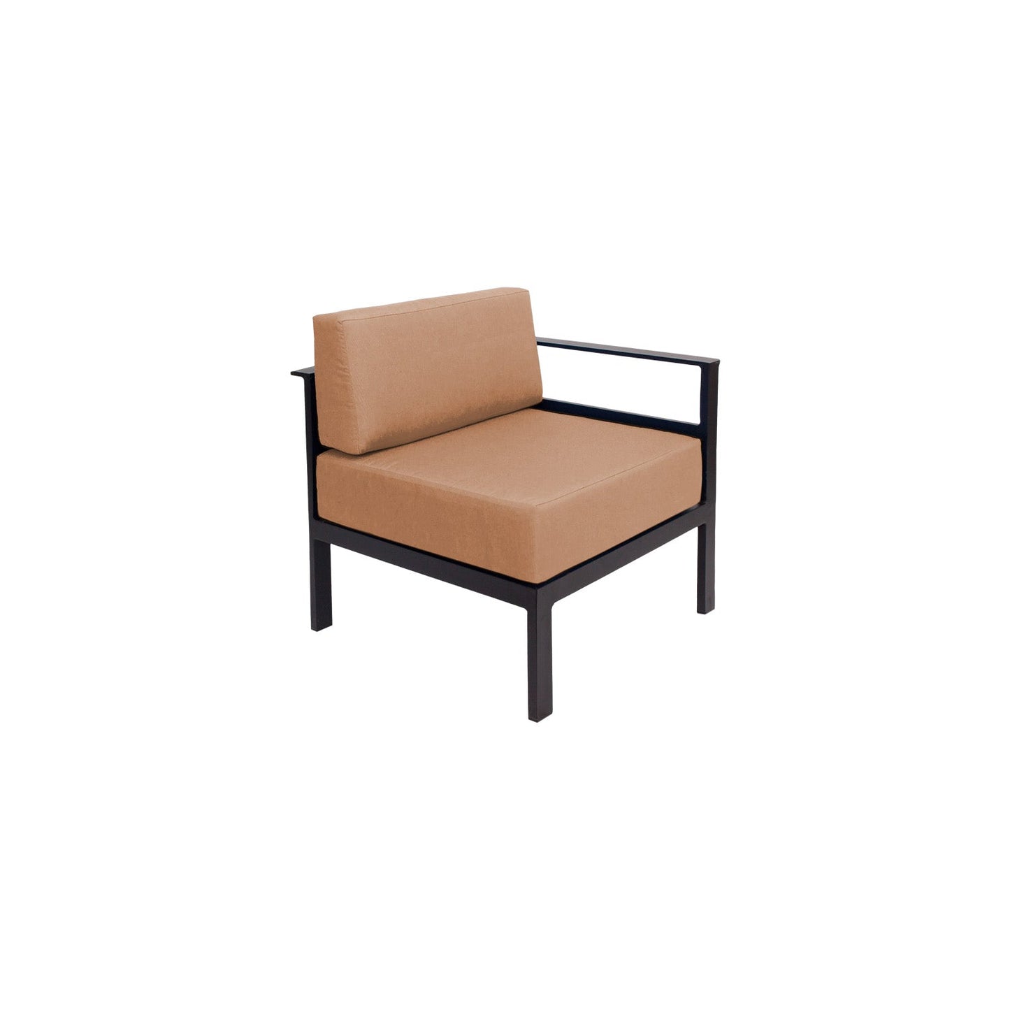 BFM Seating Belmar Left Arm Sofa Section with Sunbrella cushions, Sand Black Frame (BFM - PH6101BL - L) - SchoolOutlet