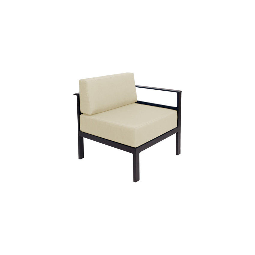 BFM Seating Belmar Left Arm Sofa Section with Sunbrella cushions, Sand Black Frame (BFM - PH6101BL - L) - SchoolOutlet