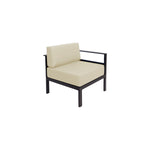 BFM Seating Belmar Left Arm Sofa Section with Sunbrella cushions, Sand Black Frame (BFM - PH6101BL - L) - SchoolOutlet