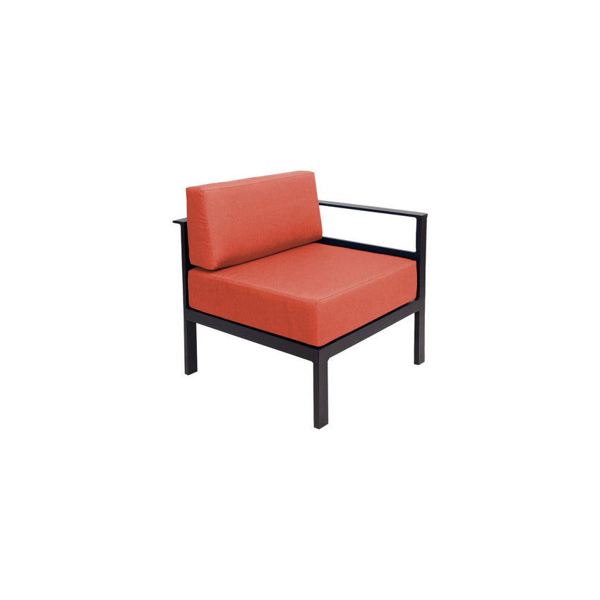 BFM Seating Belmar Left Arm Sofa Section with Sunbrella cushions, Sand Black Frame (BFM - PH6101BL - L) - SchoolOutlet