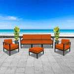 BFM Seating Belmar Armless Middle Sofa Section with Sunbrella cushions, Sand Black Frame (BFM - PH6101BL - M) - SchoolOutlet