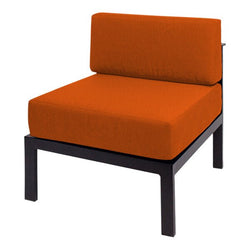 BFM Seating Belmar Armless Middle Sofa Section with Sunbrella cushions, Sand Black Frame (BFM-PH6101BL-M)