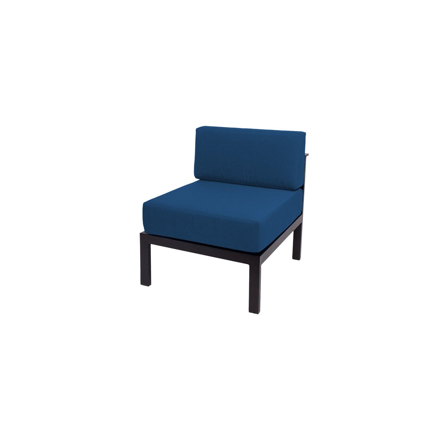 BFM Seating Belmar Armless Middle Sofa Section with Sunbrella cushions, Sand Black Frame (BFM - PH6101BL - M) - SchoolOutlet