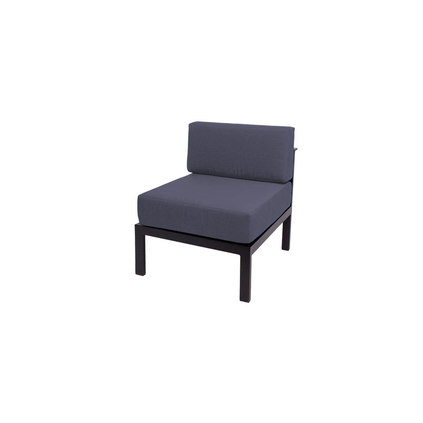 BFM Seating Belmar Armless Middle Sofa Section with Sunbrella cushions, Sand Black Frame (BFM - PH6101BL - M) - SchoolOutlet