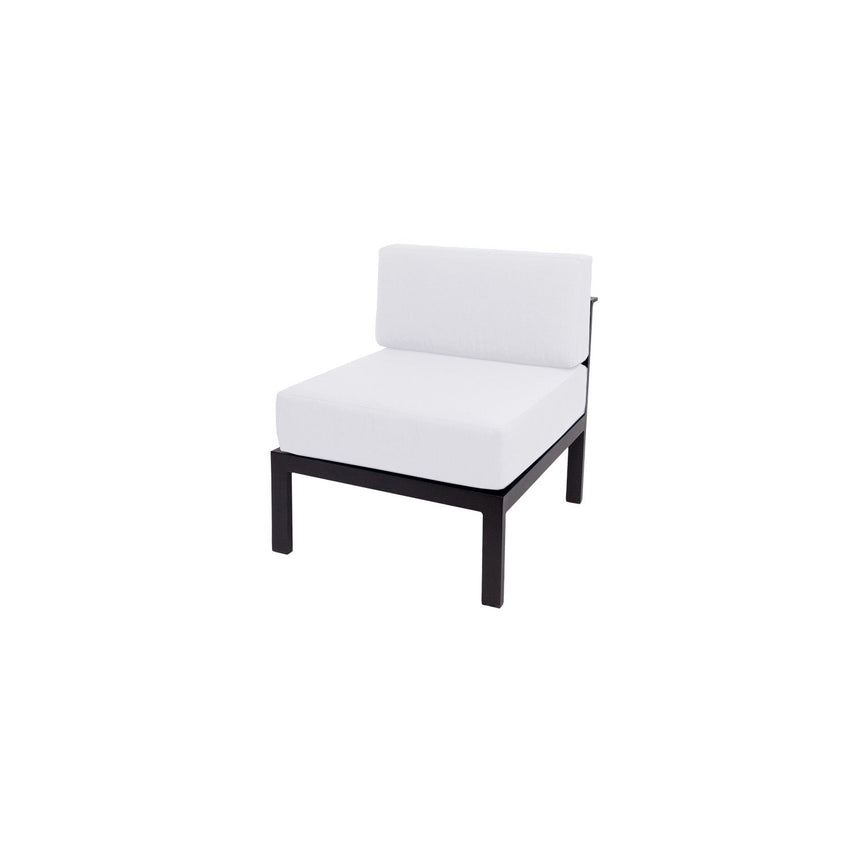 BFM Seating Belmar Armless Middle Sofa Section with Sunbrella cushions, Sand Black Frame (BFM - PH6101BL - M) - SchoolOutlet