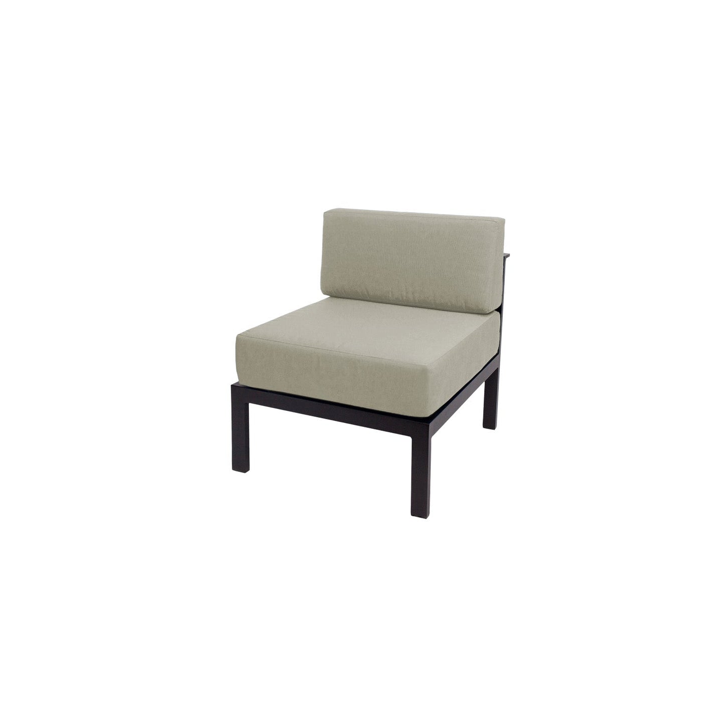 BFM Seating Belmar Armless Middle Sofa Section with Sunbrella cushions, Sand Black Frame (BFM - PH6101BL - M) - SchoolOutlet