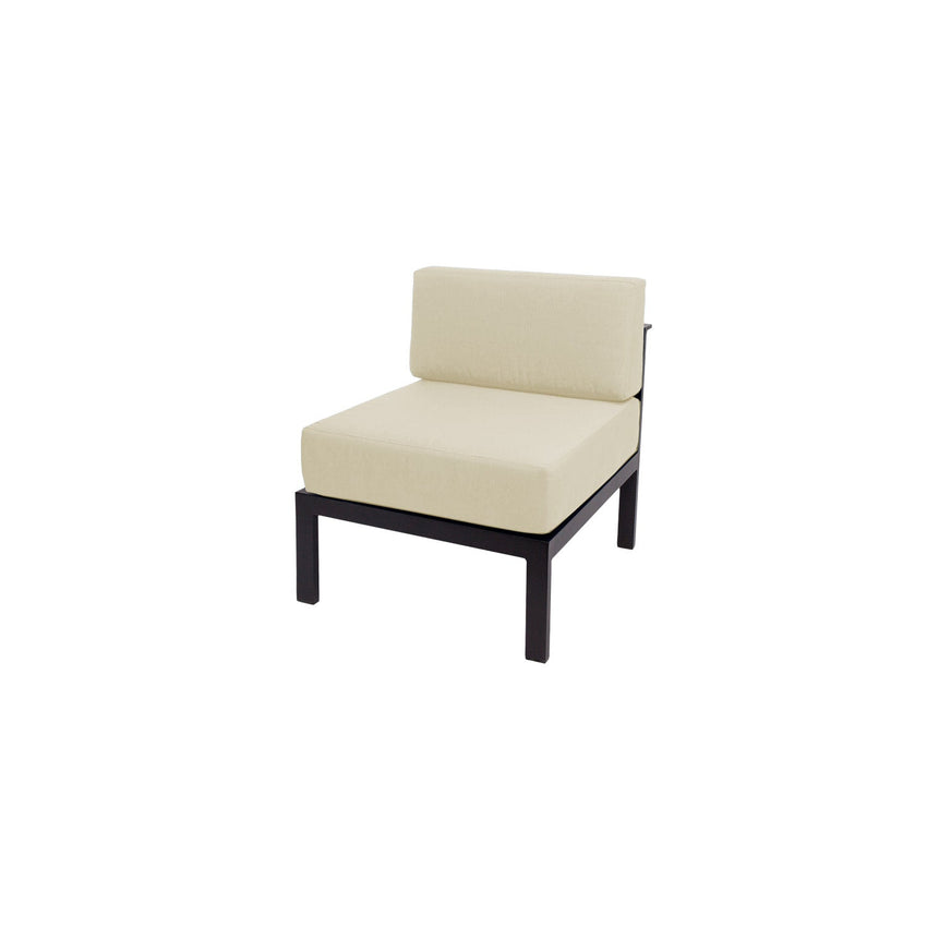 BFM Seating Belmar Armless Middle Sofa Section with Sunbrella cushions, Sand Black Frame (BFM - PH6101BL - M) - SchoolOutlet