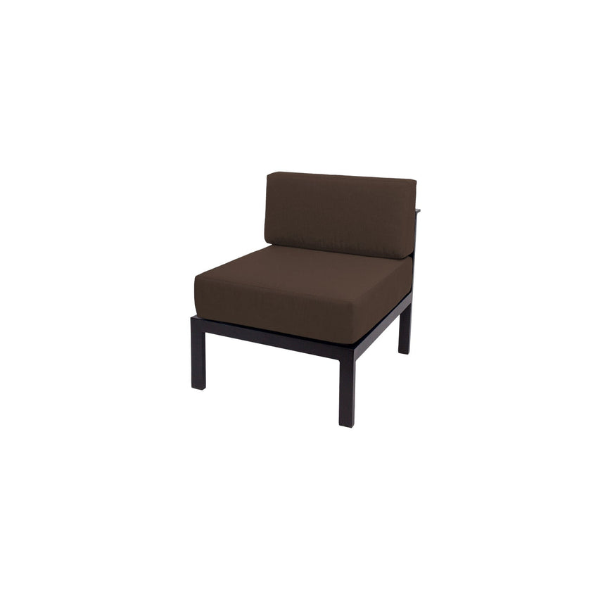 BFM Seating Belmar Armless Middle Sofa Section with Sunbrella cushions, Sand Black Frame (BFM - PH6101BL - M) - SchoolOutlet