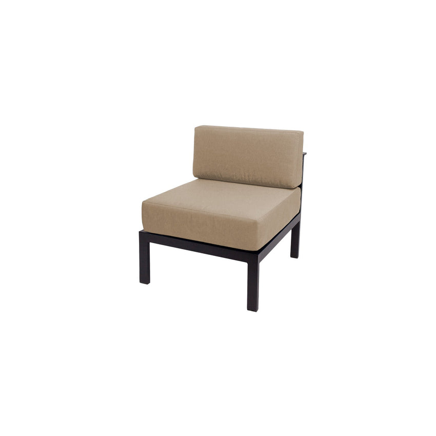 BFM Seating Belmar Armless Middle Sofa Section with Sunbrella cushions, Sand Black Frame (BFM - PH6101BL - M) - SchoolOutlet