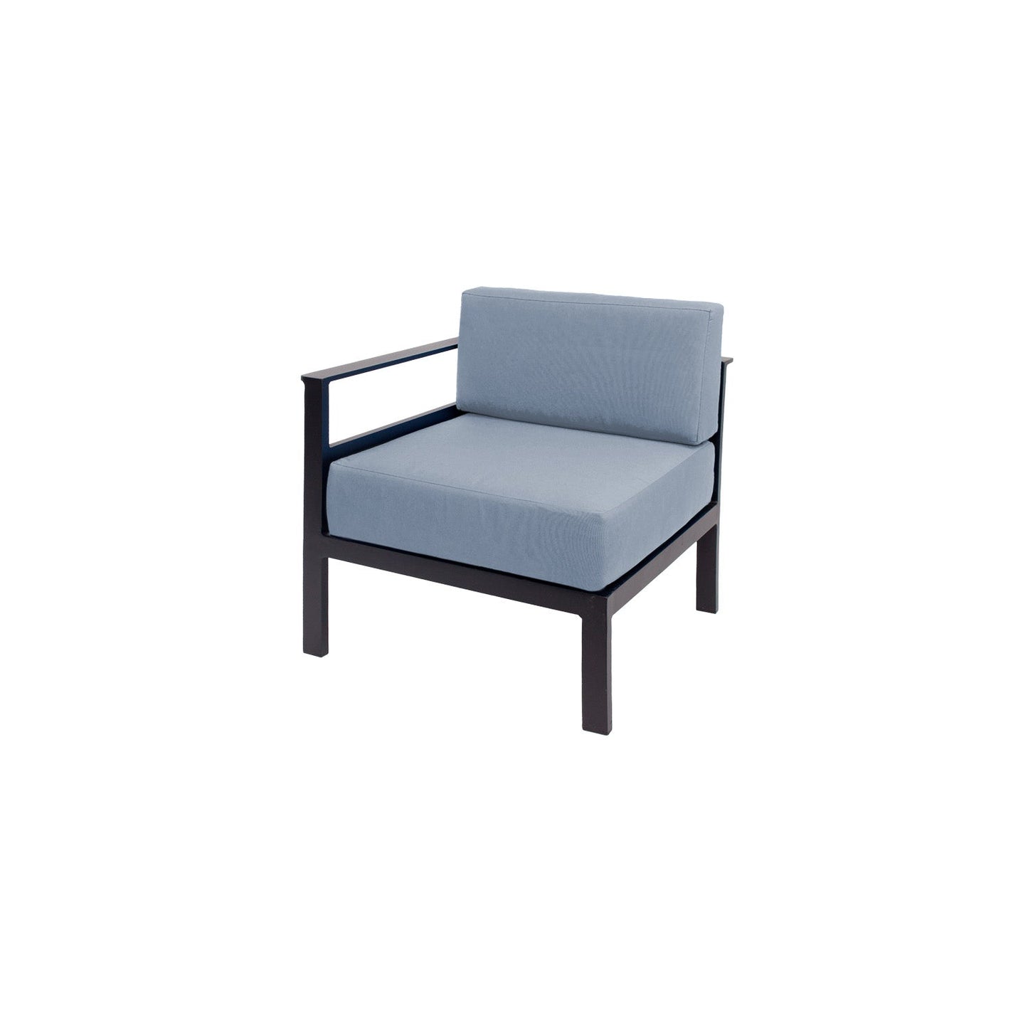 BFM Seating Belmar Right Arm Sofa Section with Sunbrella cushions, Sand Black Frame (BFM - PH6101BL - R) - SchoolOutlet