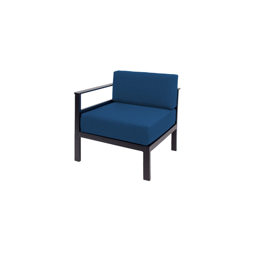 BFM Seating Belmar Right Arm Sofa Section with Sunbrella cushions, Sand Black Frame (BFM - PH6101BL - R) - SchoolOutlet