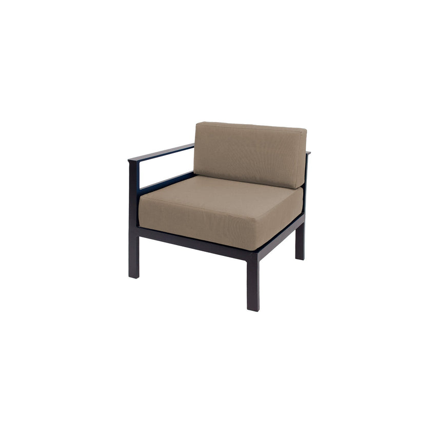 BFM Seating Belmar Right Arm Sofa Section with Sunbrella cushions, Sand Black Frame (BFM - PH6101BL - R) - SchoolOutlet