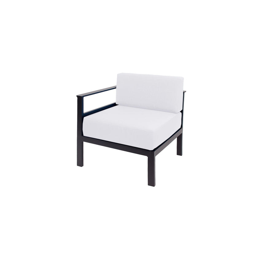 BFM Seating Belmar Right Arm Sofa Section with Sunbrella cushions, Sand Black Frame (BFM - PH6101BL - R) - SchoolOutlet