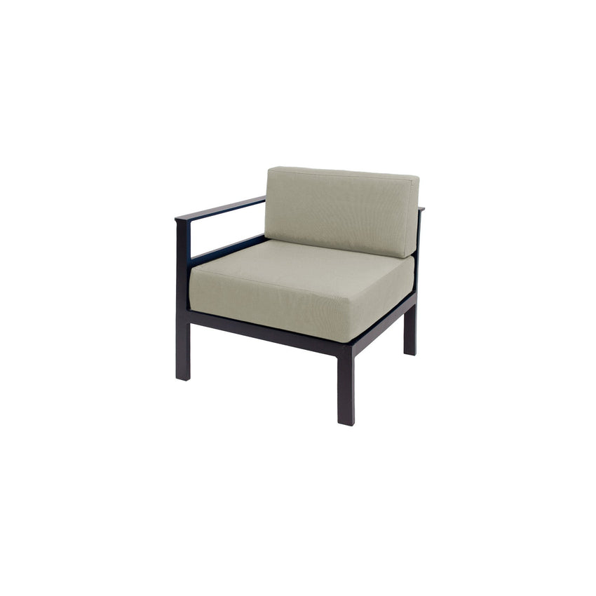 BFM Seating Belmar Right Arm Sofa Section with Sunbrella cushions, Sand Black Frame (BFM - PH6101BL - R) - SchoolOutlet