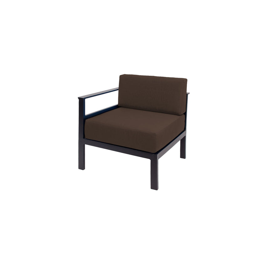 BFM Seating Belmar Right Arm Sofa Section with Sunbrella cushions, Sand Black Frame (BFM - PH6101BL - R) - SchoolOutlet