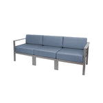 BFM Seating Belmar 82'' Outdoor Sectional Sofa with Sunbrella Cushions, Soft Gray Frame (BFM - PH6101SG) - SchoolOutlet