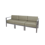 BFM Seating Belmar 82'' Outdoor Sectional Sofa with Sunbrella Cushions, Soft Gray Frame (BFM - PH6101SG) - SchoolOutlet