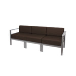BFM Seating Belmar 82'' Outdoor Sectional Sofa with Sunbrella Cushions, Soft Gray Frame (BFM - PH6101SG) - SchoolOutlet