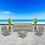 BFM Seating Belmar Left Arm Sofa Section with Sunbrella cushions, Soft Gray Frame (BFM - PH6101SG - L) - SchoolOutlet