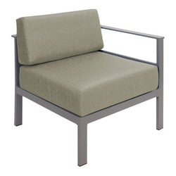 BFM Seating Belmar Left Arm Sofa Section with Sunbrella cushions, Soft Gray Frame (BFM-PH6101SG-L)