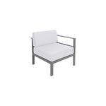 BFM Seating Belmar Left Arm Sofa Section with Sunbrella cushions, Soft Gray Frame (BFM - PH6101SG - L) - SchoolOutlet