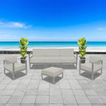BFM Seating Belmar Armless Middle Sofa Section with Sunbrella cushions, Soft Gray Frame (BFM - PH6101SG - M) - SchoolOutlet