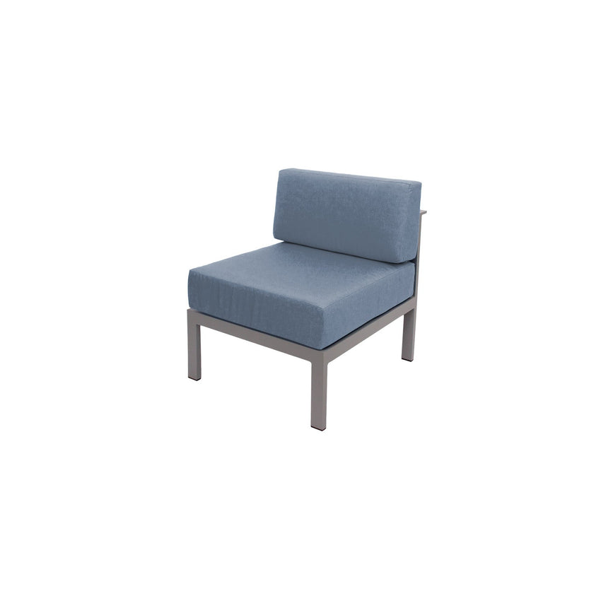 BFM Seating Belmar Armless Middle Sofa Section with Sunbrella cushions, Soft Gray Frame (BFM - PH6101SG - M) - SchoolOutlet
