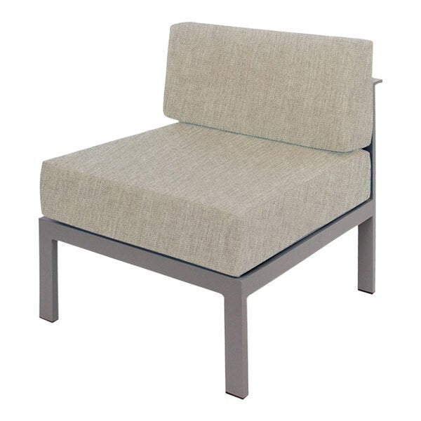 BFM Seating Belmar Armless Middle Sofa Section with Sunbrella cushions, Soft Gray Frame (BFM - PH6101SG - M) - SchoolOutlet
