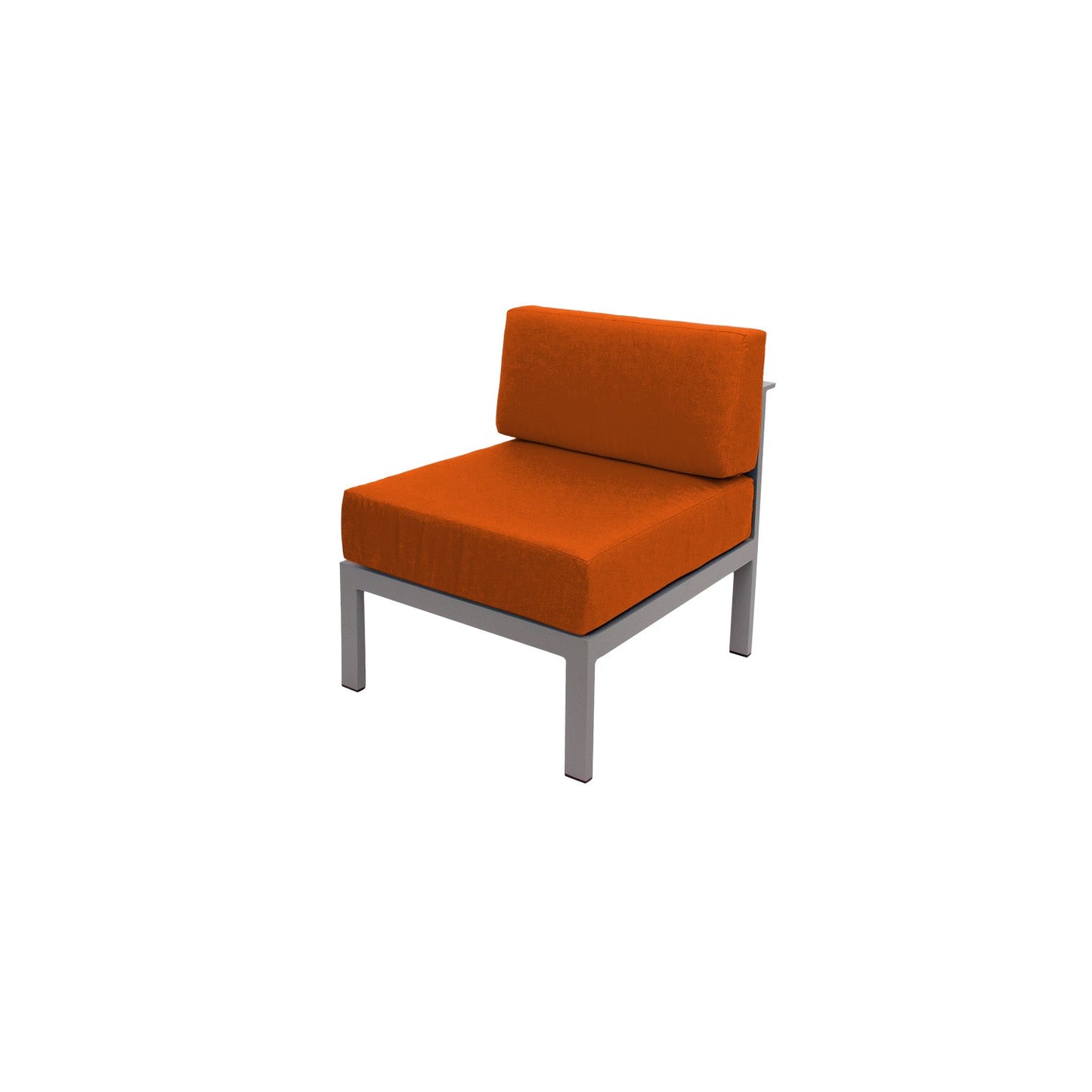 BFM Seating Belmar Armless Middle Sofa Section with Sunbrella cushions, Soft Gray Frame (BFM - PH6101SG - M) - SchoolOutlet