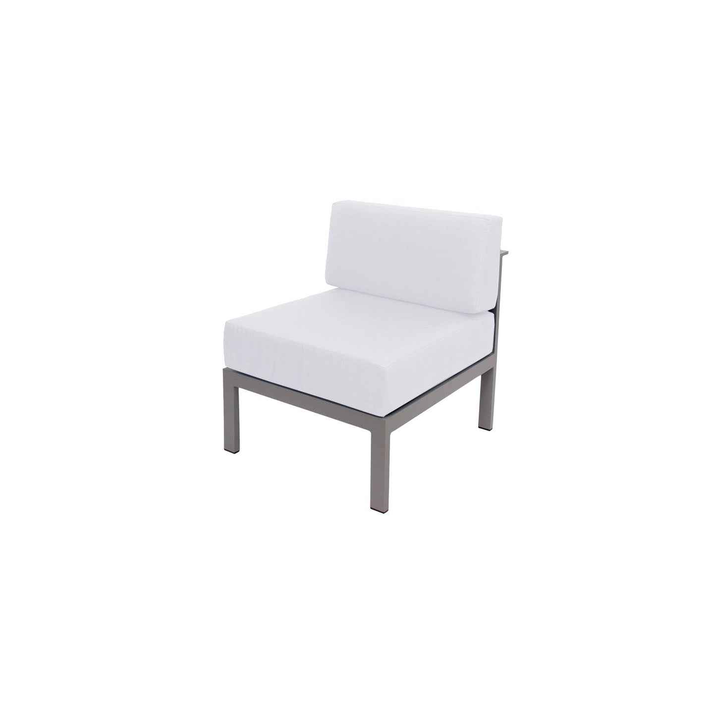 BFM Seating Belmar Armless Middle Sofa Section with Sunbrella cushions, Soft Gray Frame (BFM - PH6101SG - M) - SchoolOutlet