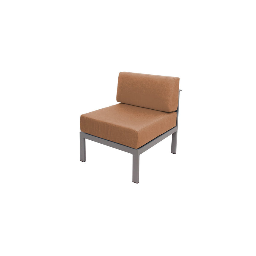 BFM Seating Belmar Armless Middle Sofa Section with Sunbrella cushions, Soft Gray Frame (BFM - PH6101SG - M) - SchoolOutlet