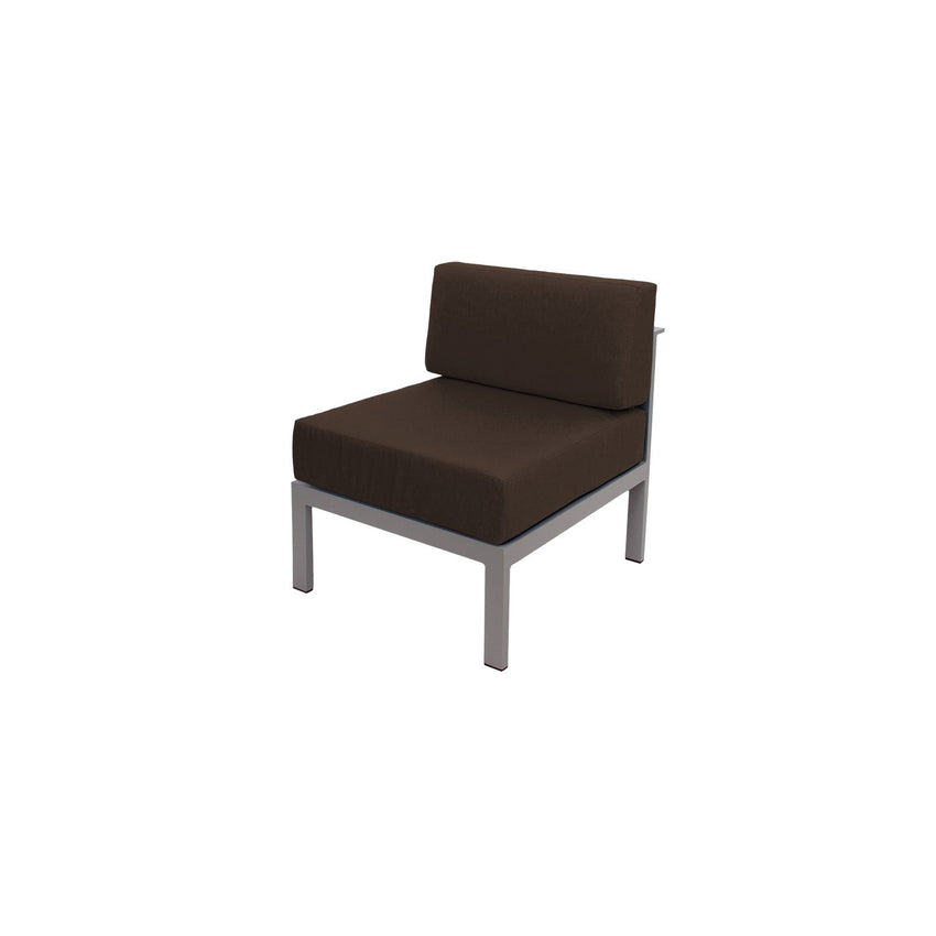 BFM Seating Belmar Armless Middle Sofa Section with Sunbrella cushions, Soft Gray Frame (BFM - PH6101SG - M) - SchoolOutlet