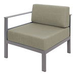 BFM Seating Belmar Right Arm Sofa Section with Sunbrella cushions, Soft Gray Frame (BFM - PH6101SG - R) - SchoolOutlet