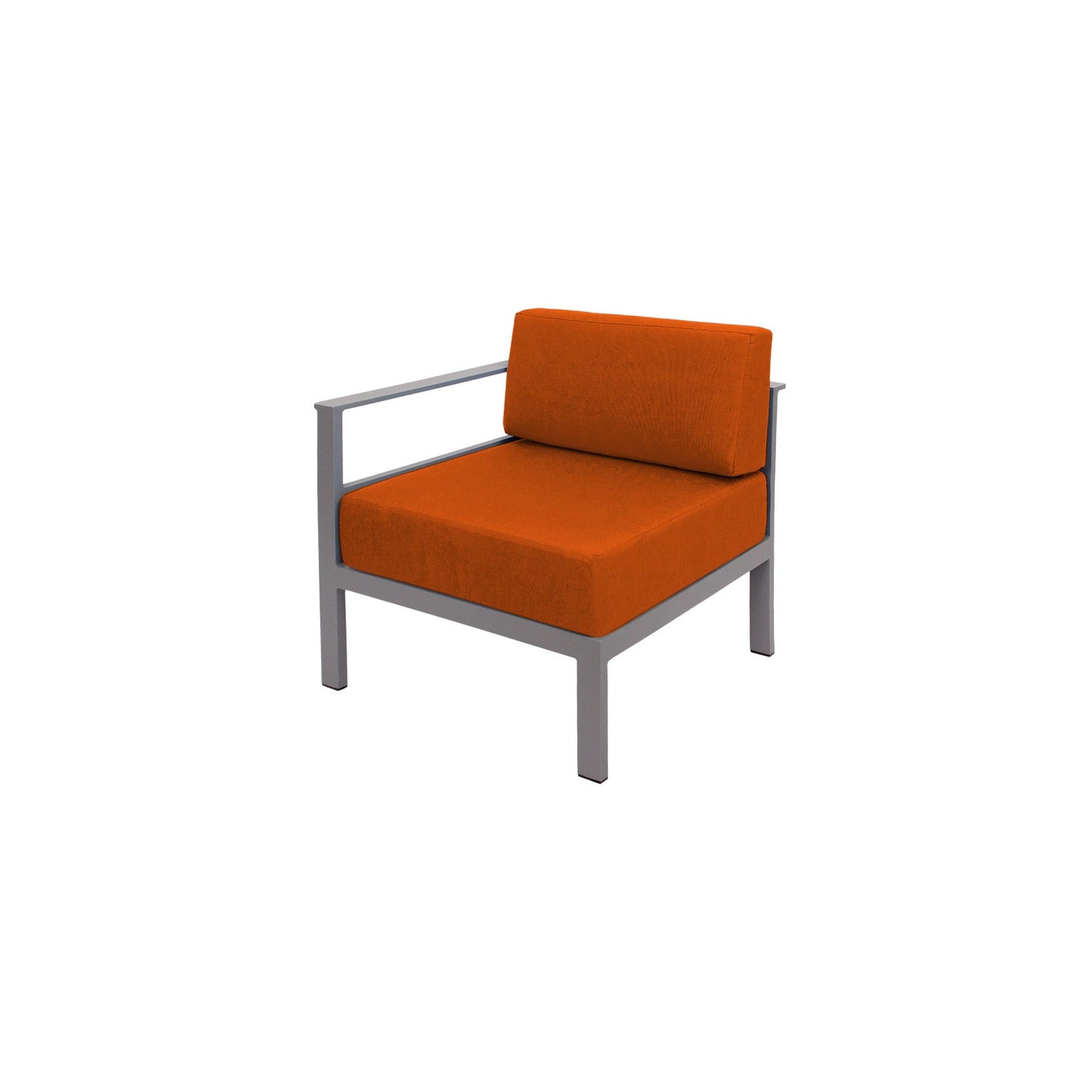 BFM Seating Belmar Right Arm Sofa Section with Sunbrella cushions, Soft Gray Frame (BFM - PH6101SG - R) - SchoolOutlet